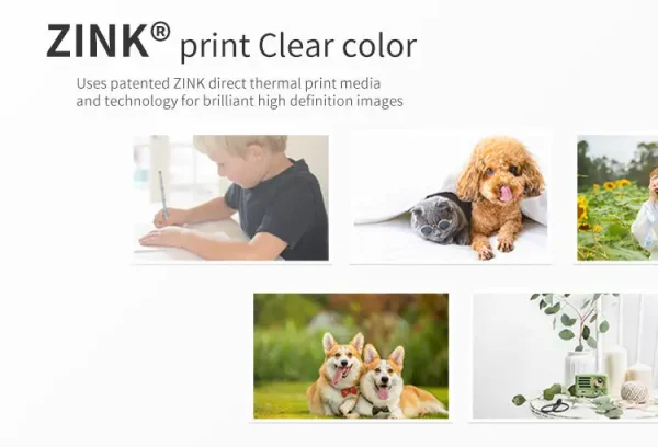 HPRT MT53 Mini Impressora que Imprime Fotos Coloridas Mini impresora portatil Impressora Fotográfica,Photo Printer + 50 Sheets Of Photo Paper