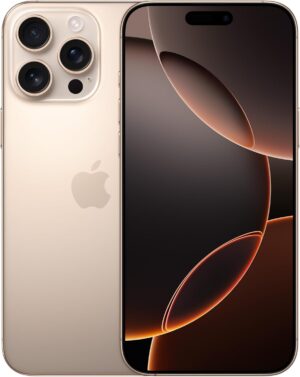 [The New User Exclusive Benefit ]（Desert Titanium）Apple iPhone 16 Pro Max 6.9″ 5G Dual SIM Card Smartphone LTPO Super Retina XDR OLED Face ID NFC A18Pro 1TB 8GB Unlocked
